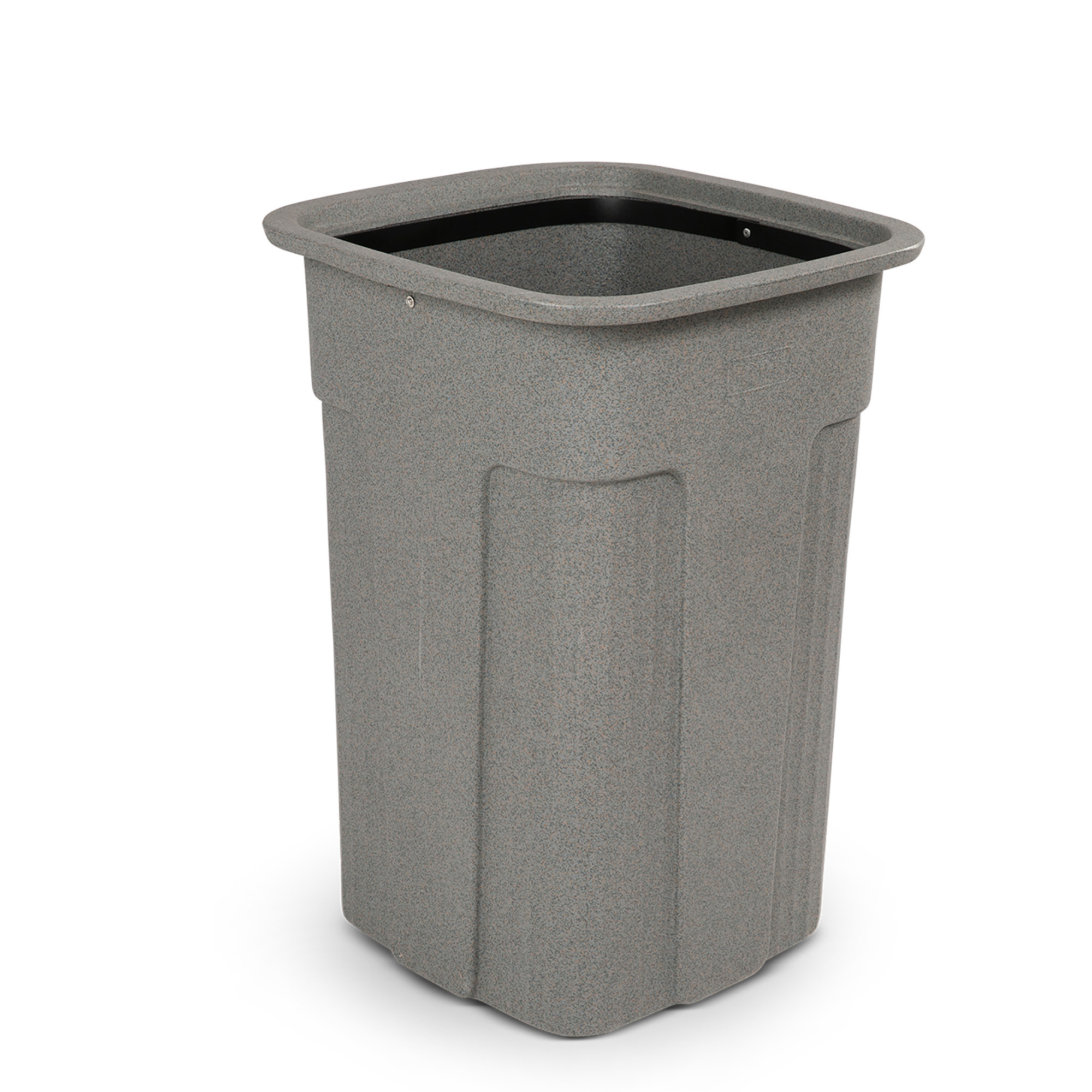 TOTER Square Slimline Trash Can - 35-Gallon, Granite, Rugged Rim, Model# SSC35-00GST